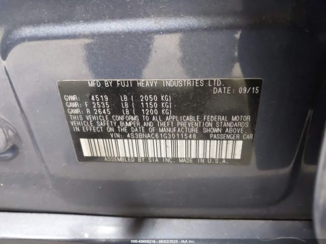 2016 SUBARU LEGACY 4S3BNAC61G3011548 Photo 8