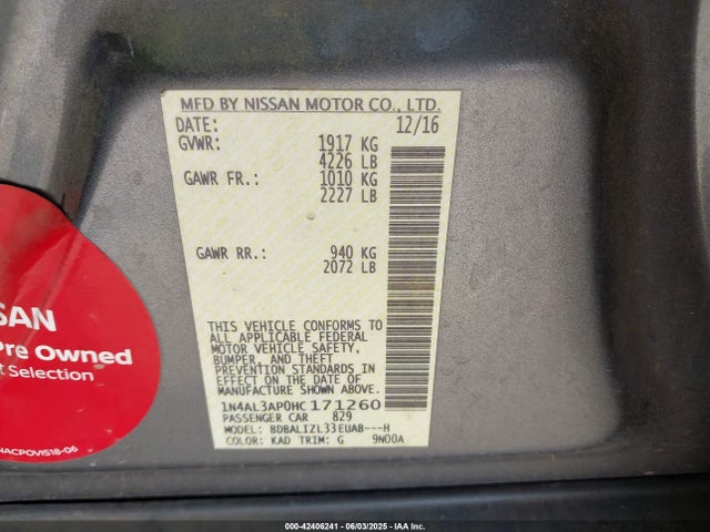 1N4AL3AP0HC171260 Nissan Altima