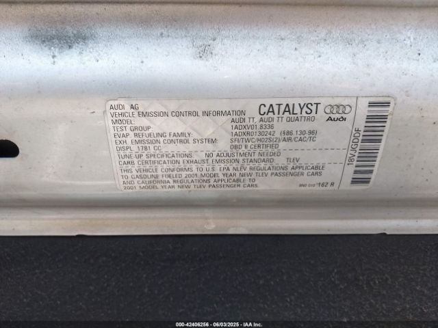2001 AUDI TT TRUUT28N011004393 Photo 8