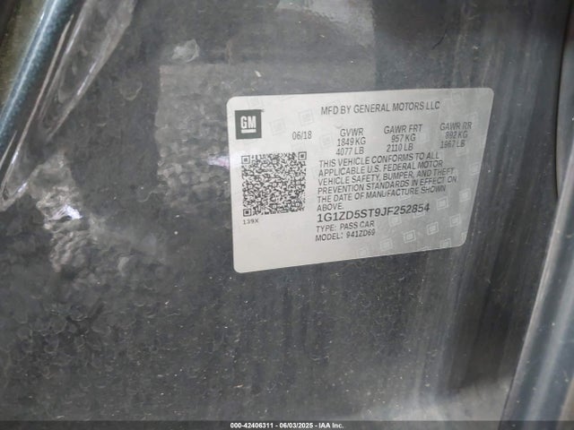 1G1ZD5ST9JF252854 Chevrolet lfv - direct injection, variable valve timing, gen 1