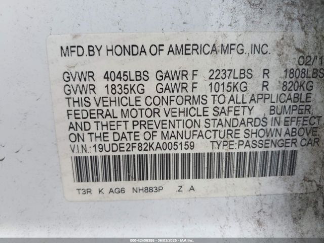 2019 ACURA ILX 19UDE2F82KA005159 Photo 8