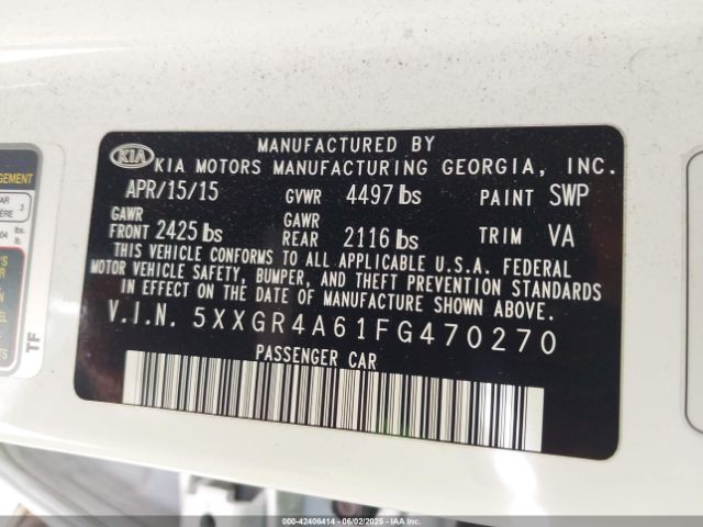 5XXGR4A61FG470270 KIA Optima Sx Turbo