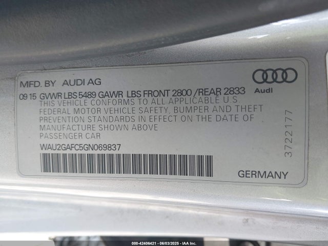 2016 AUDI A7 WAU2GAFC5GN069837 Photo 8