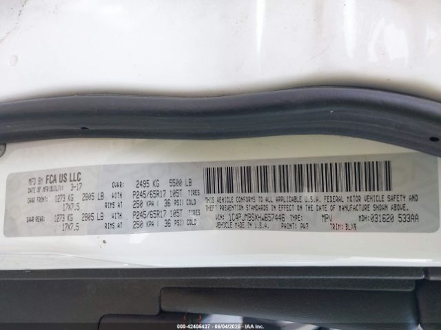 2017 JEEP CHEROKEE 1C4PJMBSXHW657446 Photo 8