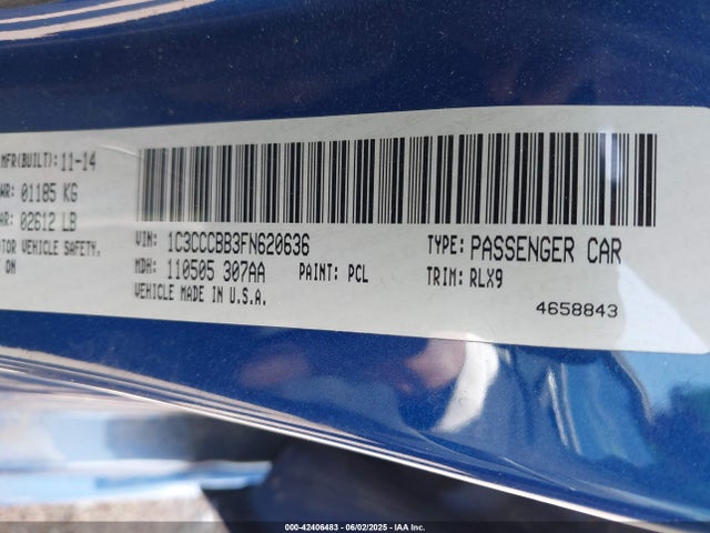 1C3CCCBB3FN620636 Chrysler 200 S