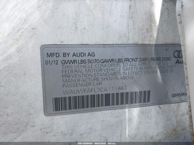 2012 AUDI A4 WAUWFAFL7CA111947 Photo 8
