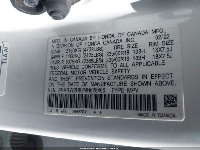 2022 HONDA CR-V 2HKRW2H82NH628406 Photo 8