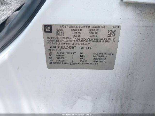 2GKFLVEK8E6315527 GMC lea - flex fuel (gas/alc), aluminum, high output