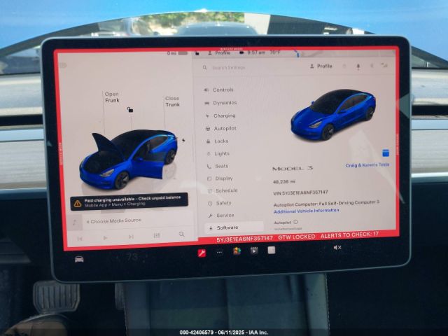 5YJ3E1EA6NF357147 Tesla 2022