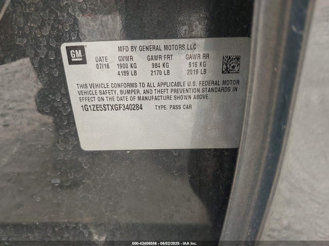 1G1ZE5STXGF340284 Chevrolet lfv - di: direct injection, vvt, gen1 gmna