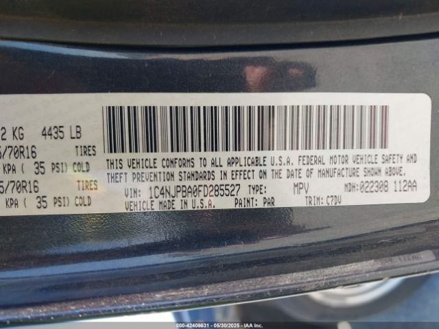 1C4NJPBA0FD285527 Jeep Patriot Sport