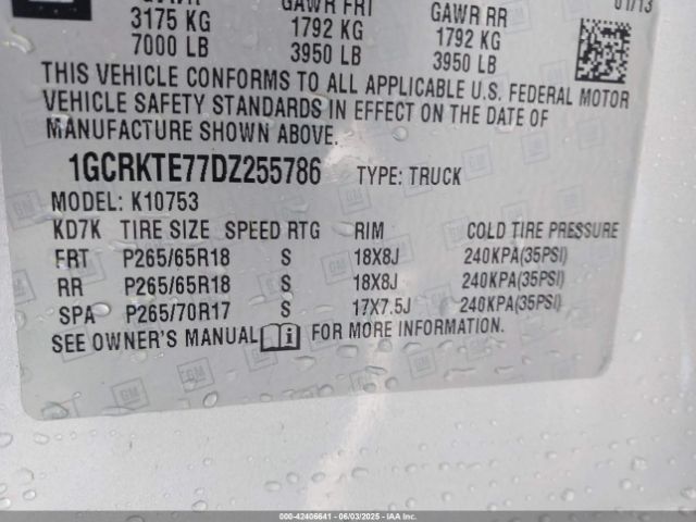 2013 CHEVROLET SILVERADO 1500 1GCRKTE77DZ255786 Photo 8