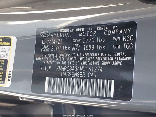 KMHRC8A34NU161274 Hyundai Venue Sel