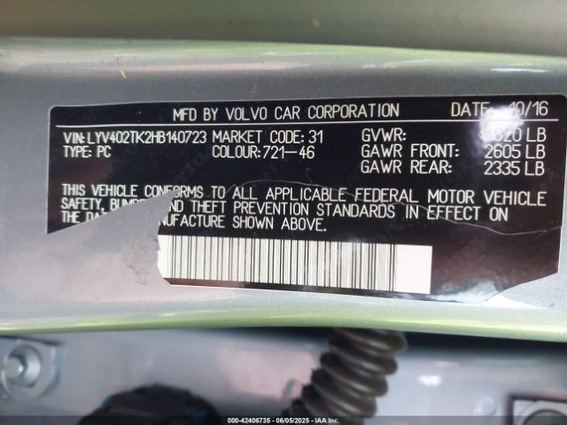 2017 VOLVO S60 INSCRIPTION LYV402TK2HB140723 Photo 8