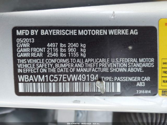 WBAVM1C57EVW49194 BMW X1 Sdrive28i