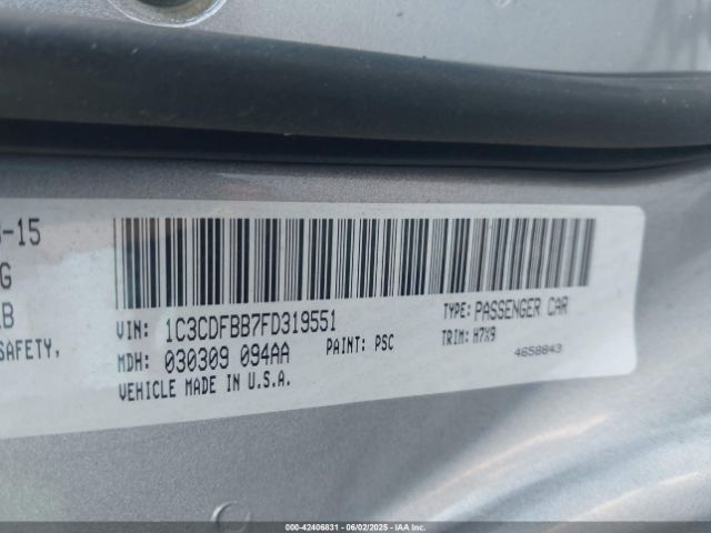 1C3CDFBB7FD319551 Dodge DART SXT