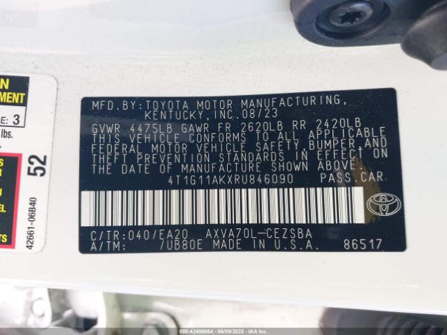 4T1G11AKXRU846090 Toyota a25a-fks