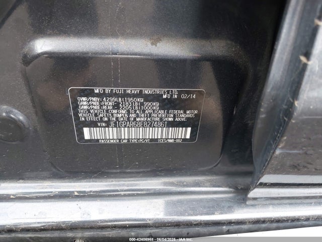 Subaru 2014 2014 JF1GPAR68E8274861 Image 9