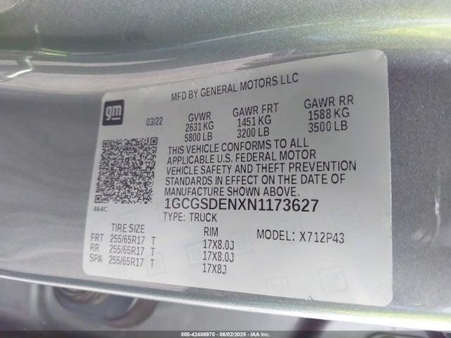 1GCGSDENXN1173627 Chevrolet lgz