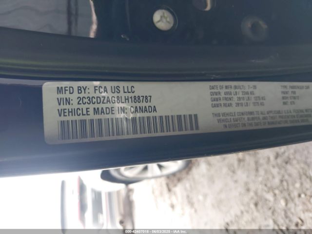 2020 DODGE CHALLENGER 2C3CDZAG8LH188787 Photo 8