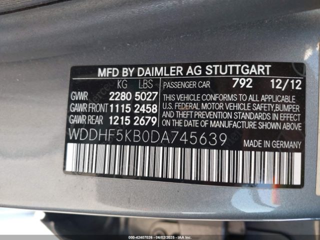 2013 MERCEDES-BENZ E 350 WDDHF5KB0DA745639 Photo 8