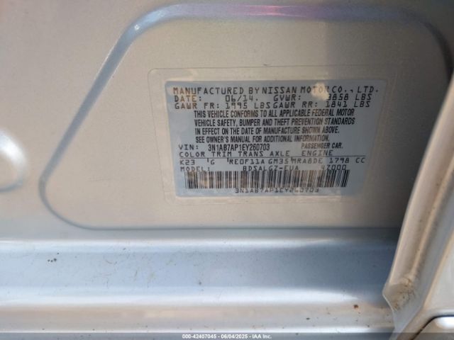 3N1AB7AP1EY260703 Nissan SENTRA SL