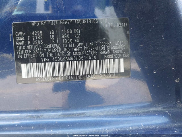 Subaru na 2017 4S3GKAM65H3610550 Image 9