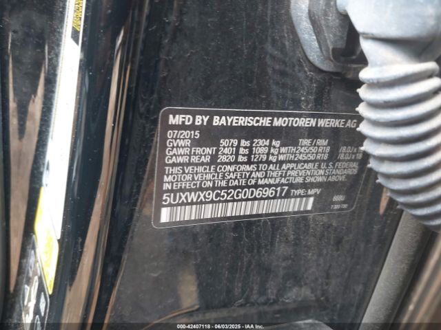 2016 BMW X3 5UXWX9C52G0D69617 Photo 8