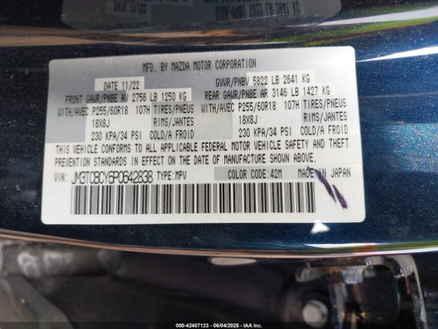 2023 MAZDA CX-9 JM3TCBCY6P0642838 Photo 8