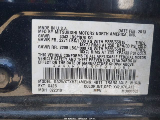2013 MITSUBISHI OUTLANDER SPORT 4A4AR5AU6DE016567 Photo 8