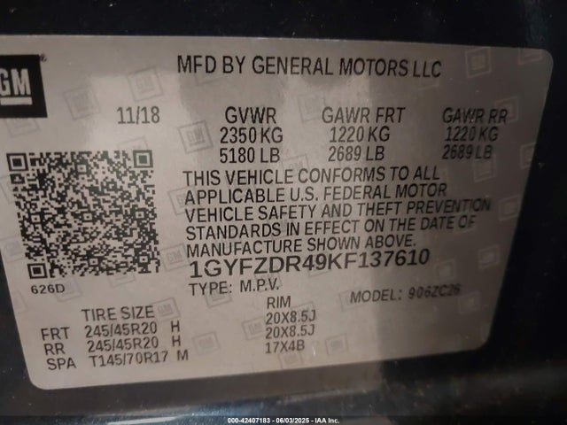 2019 CADILLAC XT4 1GYFZDR49KF137610 Photo 8