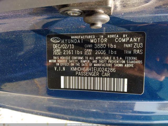 KMHDH6AH1EU024286 Hyundai Elantra