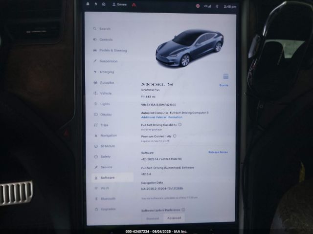 5YJSA1E28MF421655 Tesla 2021