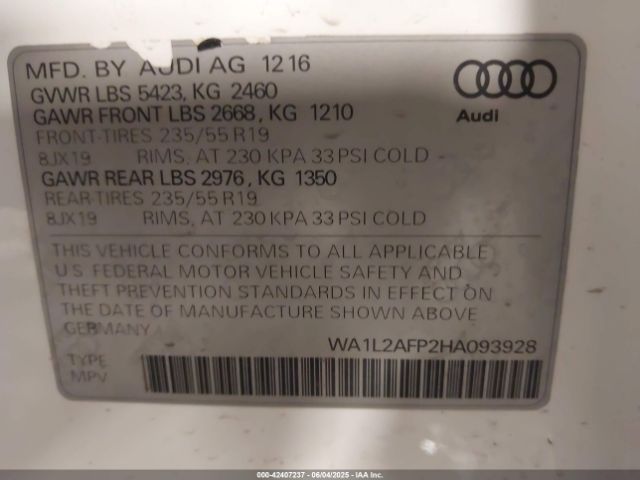 2017 AUDI Q5 WA1L2AFP2HA093928 Photo 8