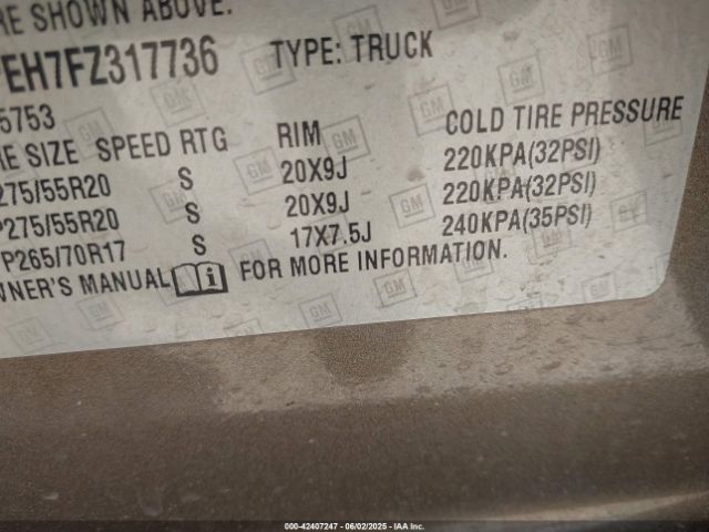 1GCRCPEH7FZ317736 Chevrolet Silverado 1500 Ls