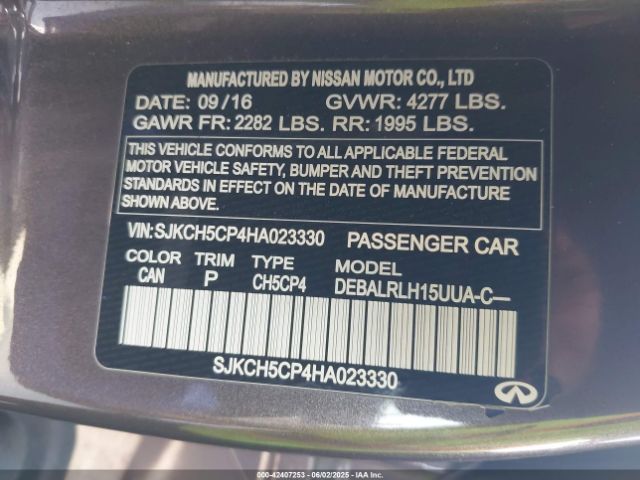 SJKCH5CP4HA023330 Infiniti Qx30 Premium