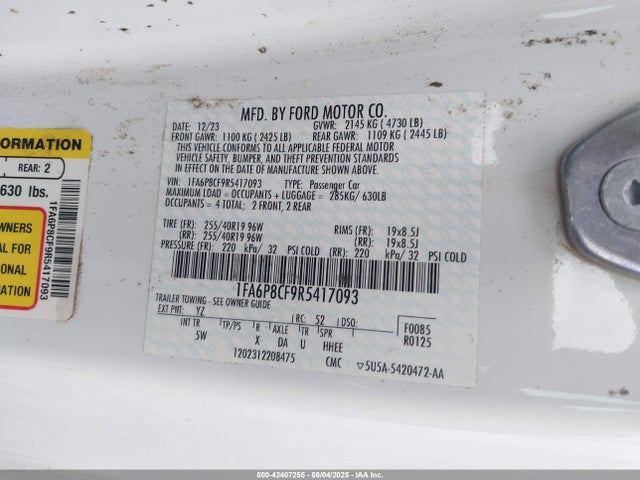 Ford tivct 2024 1FA6P8CF9R5417093 Image 9