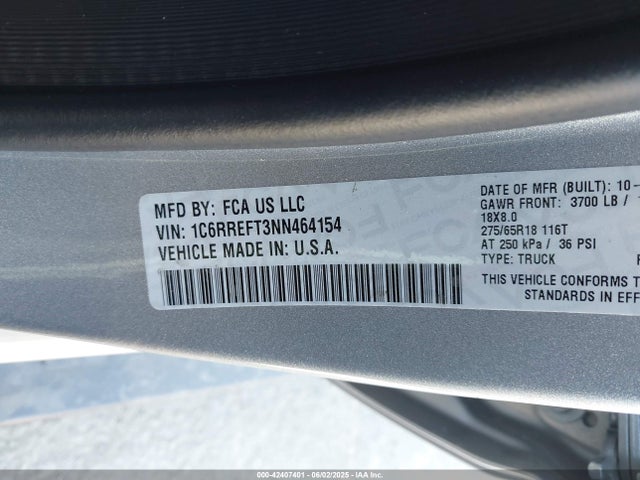 RAM 1500 2022 1C6RREFT3NN464154 Image 9