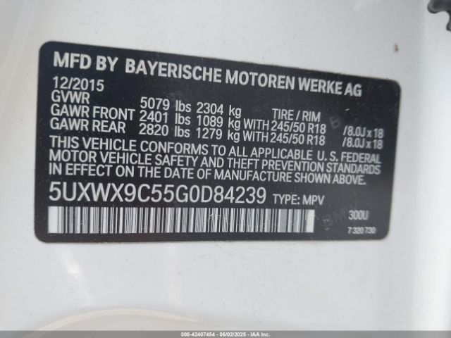 2016 BMW X3 5UXWX9C55G0D84239 Photo 8