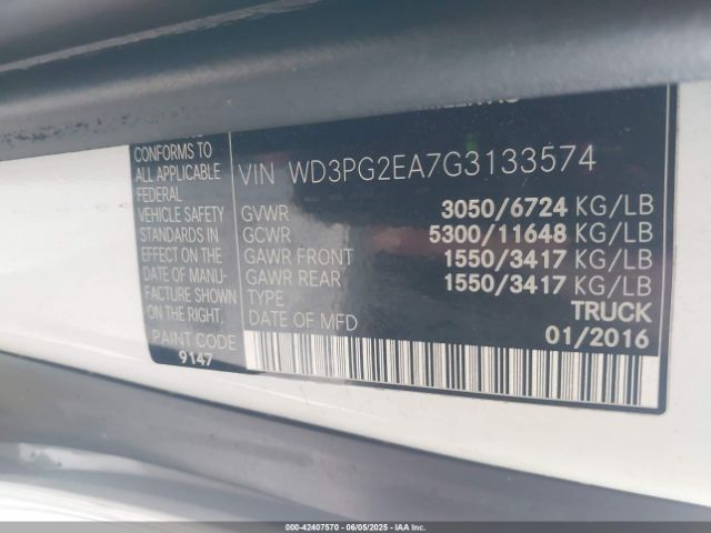 WD3PG2EA7G3133574 Mercedes-Benz Metris