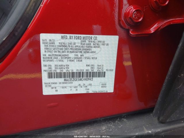 2021 FORD ECOSPORT MAJ3S2GE5MC440942 Photo 8