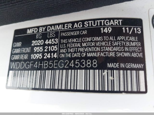 WDDGF4HB5EG245388 Mercedes-Benz 2014