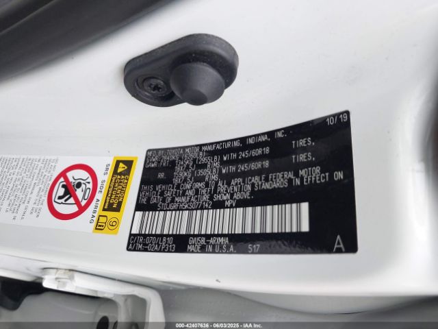 5TDJGRFH5KS077142 Toyota 2gr-fxs, 4jm+2fm