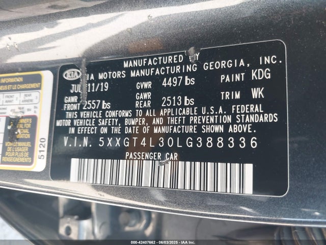 5XXGT4L30LG388336 KIA gdi