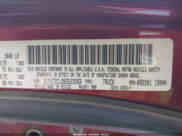 2011 RAM RAM 2500 3D7UT2CL2BG523583 Photo 8