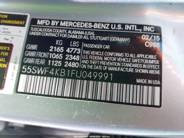 55SWF4KB1FU049991 Mercedes-Benz C 300 4matic/luxury 4matic/sport 4matic