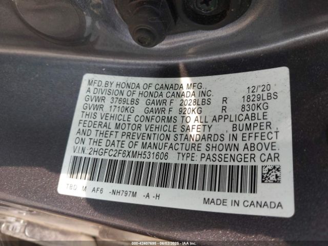 2HGFC2F6XMH531606 Honda k20c2