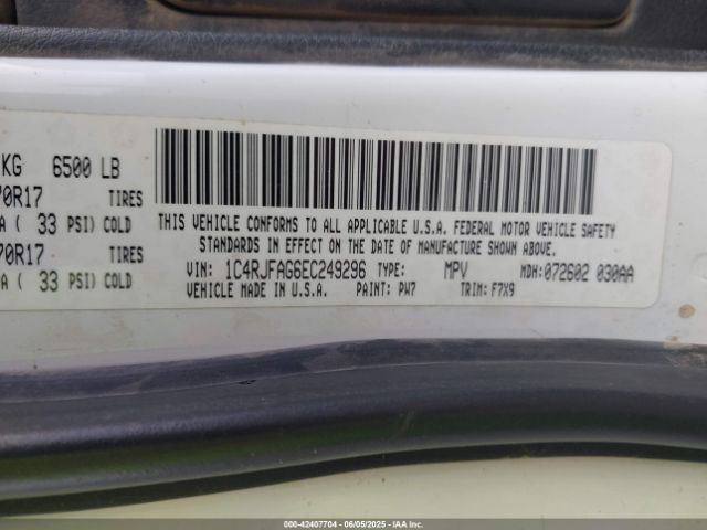 1C4RJFAG6EC249296 Jeep Grand Cherokee Laredo
