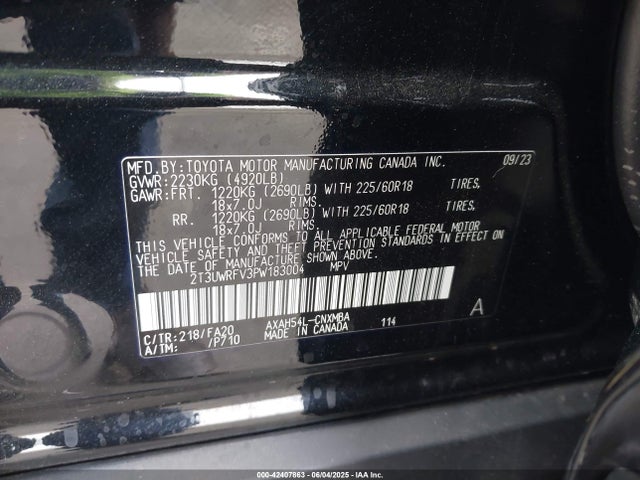 2T3UWRFV3PW183004 Toyota a25a-fxs, 3nm+4nm(ni)