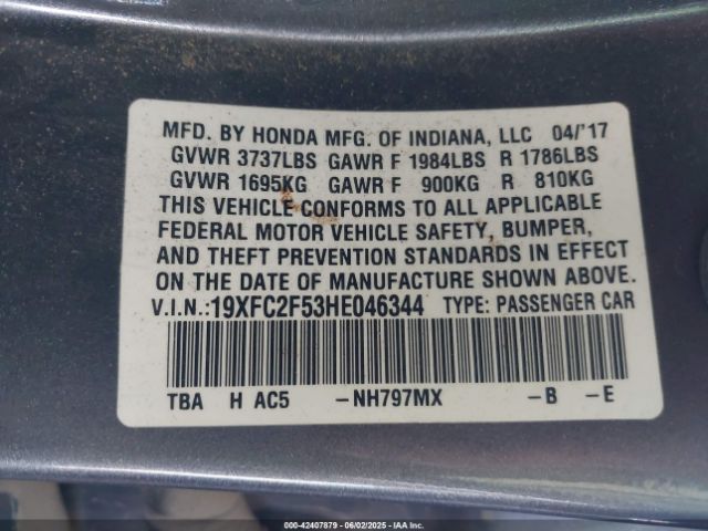 19XFC2F53HE046344 Honda k20c2